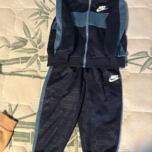 Nike Navy and Light Blue Kids Track Pants